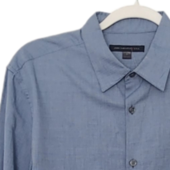 John Varvatos Mens Slim Fit Button Down Blue Dress Shirt Size Small. - Picture 6 of 14